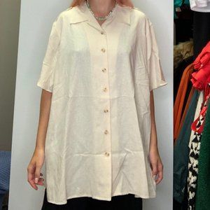 90's Anna and Frank Women's 100% Silk crème button up
